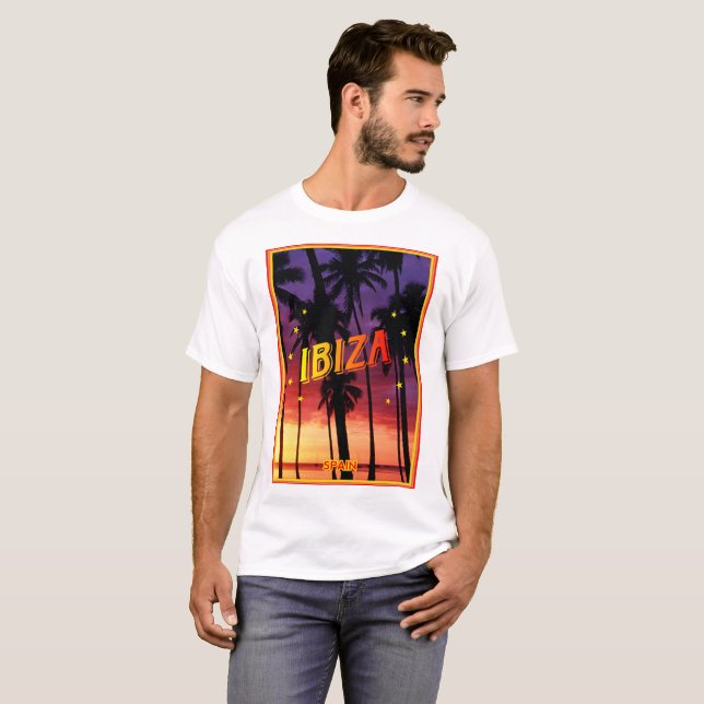 Camiseta Ibiza, pôr do sol (Frente Completa)
