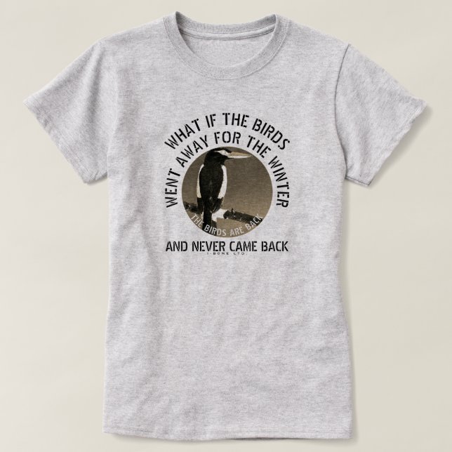 Camiseta IBONELTD. AS AVES ESTÃO DE VOLTA 2d3 (Frente do Design)