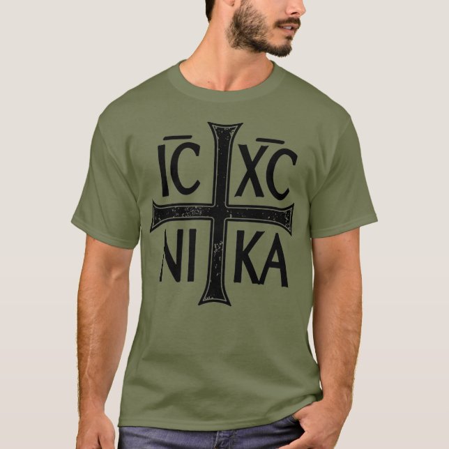 Camiseta IC XC NIKA Cross Orthodox Eastern Christiane (Frente)