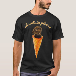 Camiseta Ice Cream Chocolate Labrador Lab Premium 