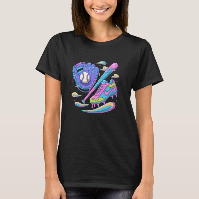 Camiseta Ice Cream Drip Baseball Stuff Baseball Men Boys Dr (Frente)