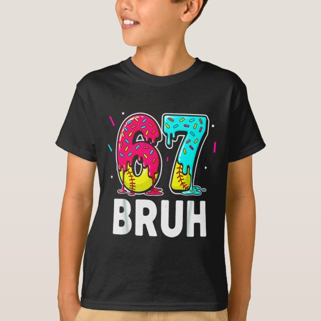 Camiseta Ice Cream Dripng Softball Drip Fun 6 7 Six Seven M (Frente)