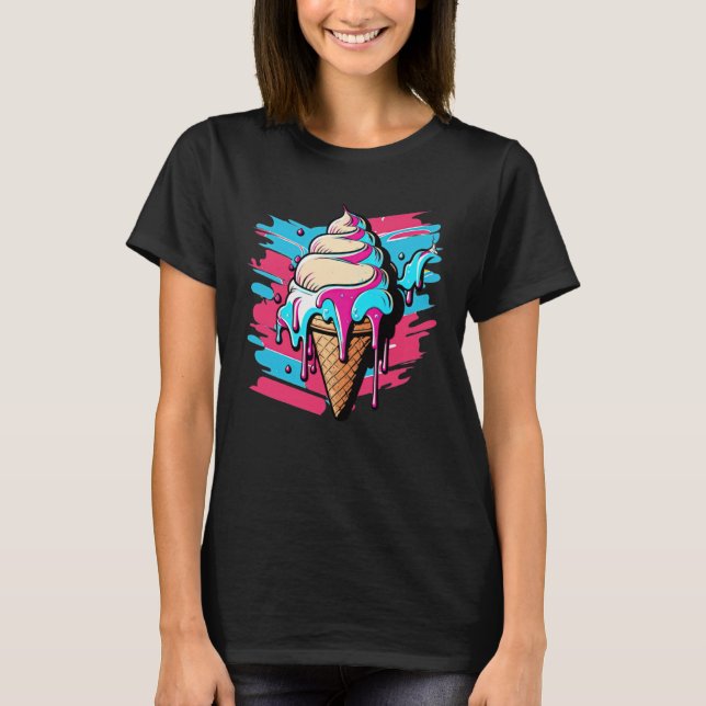 Camiseta Ice Cream Synthwave 80s Retrowave Aesthetic  1 (Frente)