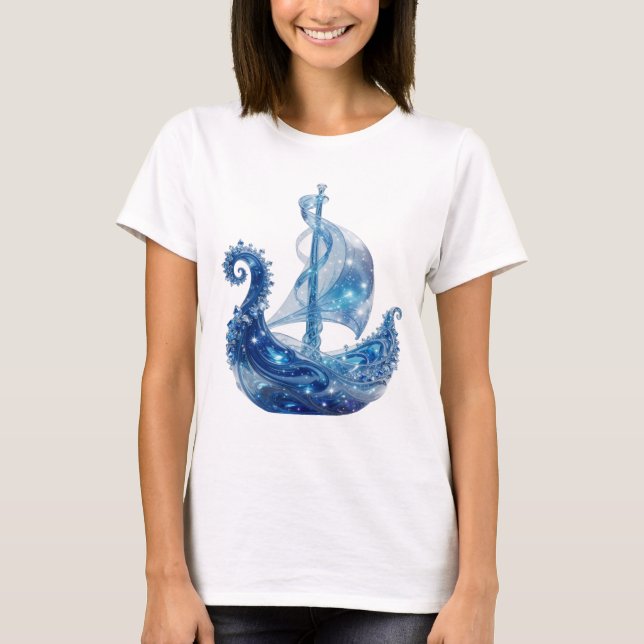 Camiseta ICE CRYSTAL SHIP Prata Artística (Frente)