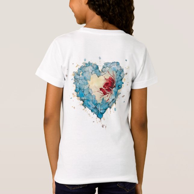 Camiseta Ice Heart and Rose, personnalisé (Verso)