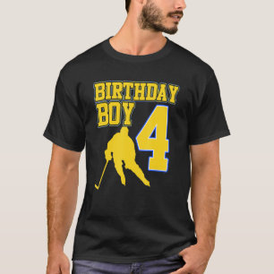 Camiseta Ice Hockey Boy 4º Aniversário Jogador de Esporte T