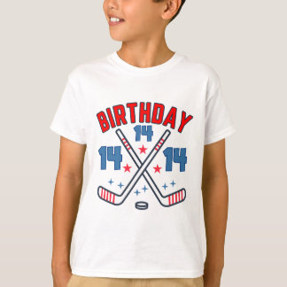 Camiseta Ice Hockey Fourteen Birthday Boy 14th Party Boys A