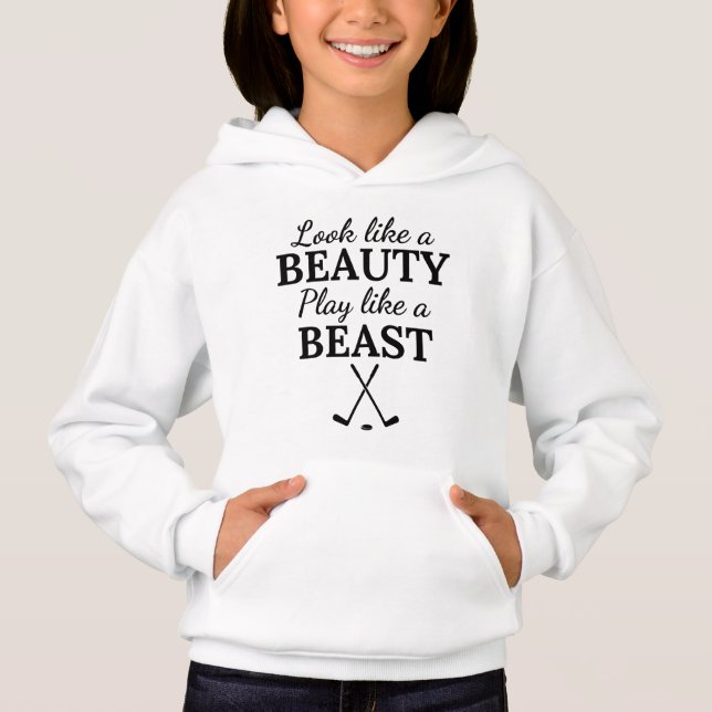 Camiseta Ice hockey: Look like a beauty play like a beast. (Frente)