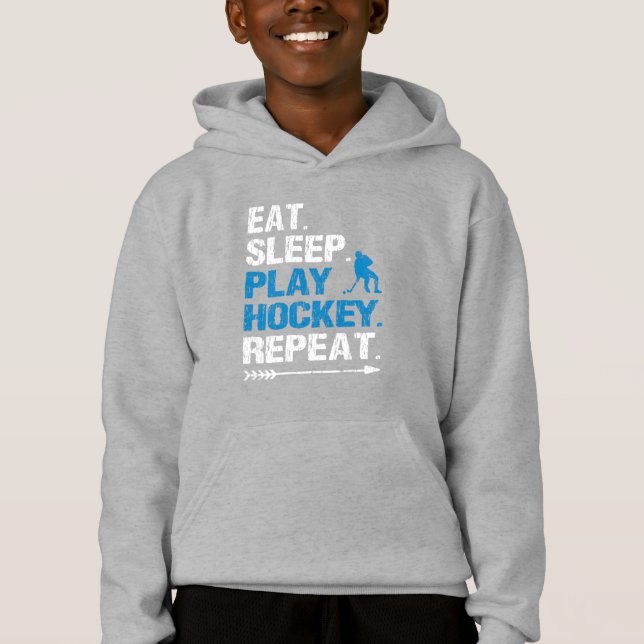 Camiseta Ice Hockey Player Eat Sleep Play Repeat Funny Gift (Frente)