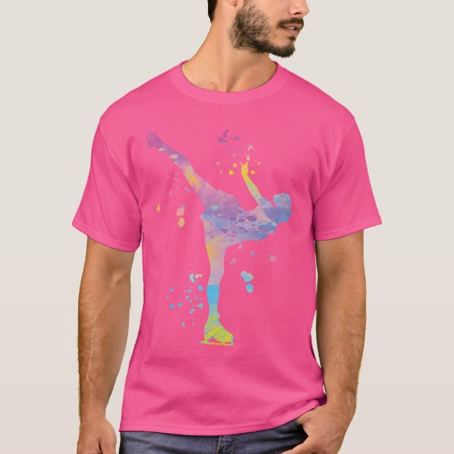 Camiseta Ice Skater Figure Skating Colorful Girls Ice Skati (Frente)