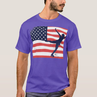Camiseta Ice Skating American Flag