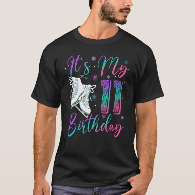 Camiseta Ice Skating Birthday Girl 11 Year Old It's My 11th (Frente)