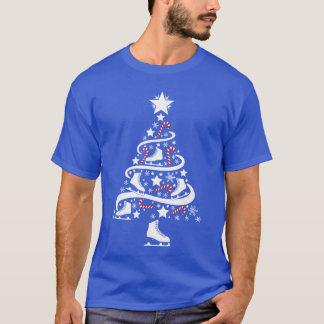 Camiseta Ice Skating Christmasree Holiday Skater Winter Spo
