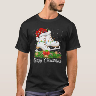 Camiseta Ice Skating Lover Matando Santa Hat Ice Skating C