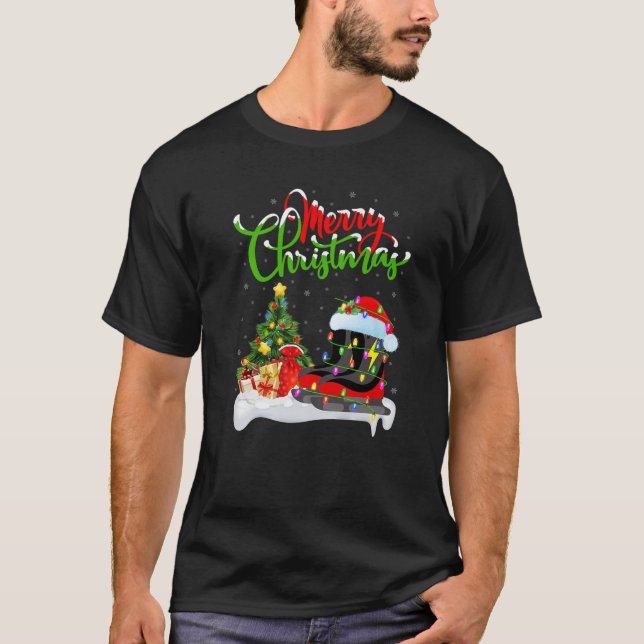 Camiseta Ice Skating Sports Lover Xmas Lighting Sking (Frente)