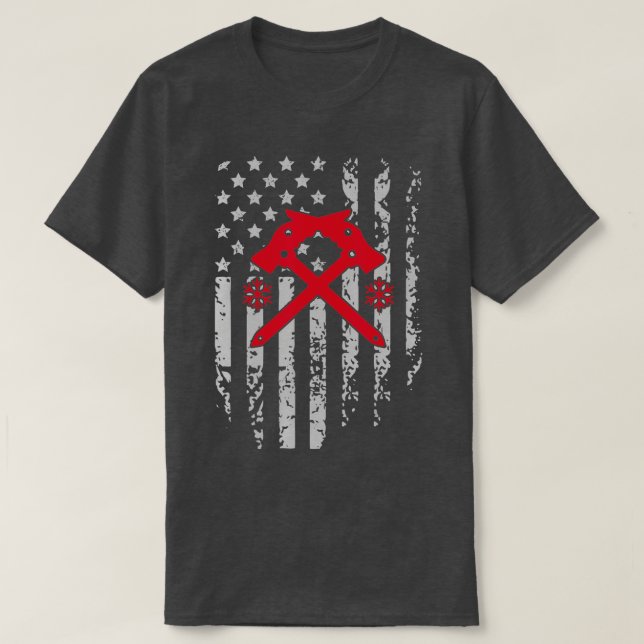 Camiseta Ice Subindo Bandeira Americana Patriótica Winter S (Frente do Design)