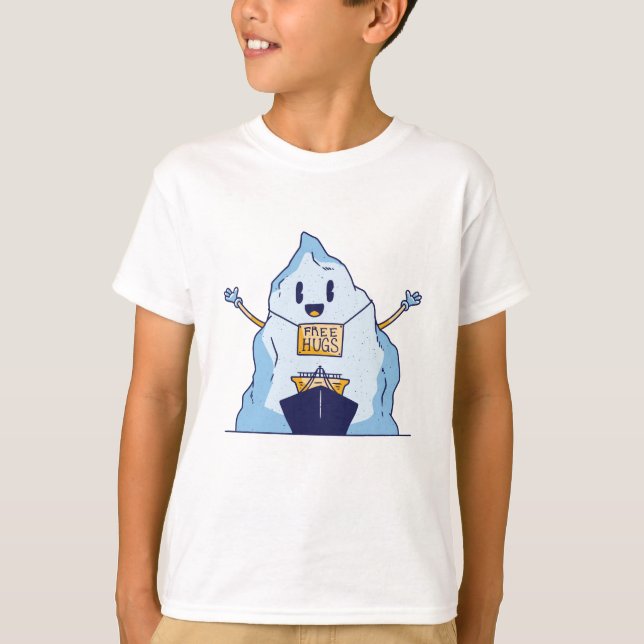 Camiseta iceberg de abraços livres (Frente)
