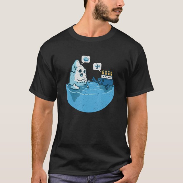 Camiseta Iceberg Ship Play Rock Paper Tesoura Humor Adult (Frente)