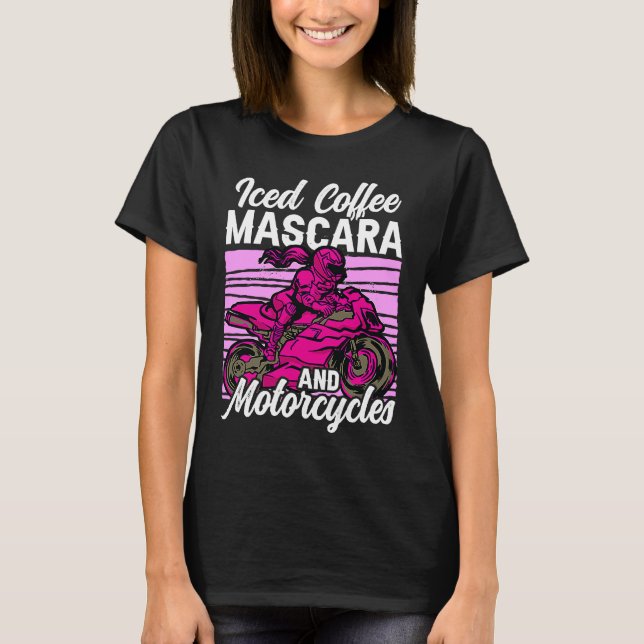 Camiseta Iced Coffee Mascara and motorcycles (Frente)