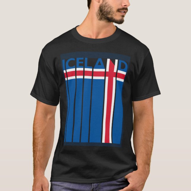 Camiseta Iceland Vintage Icelandic Flag Vacation (Frente)