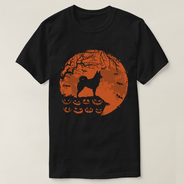 Camiseta Icelandic Sheepdo And Moon Halloween Dog Lover (Frente do Design)