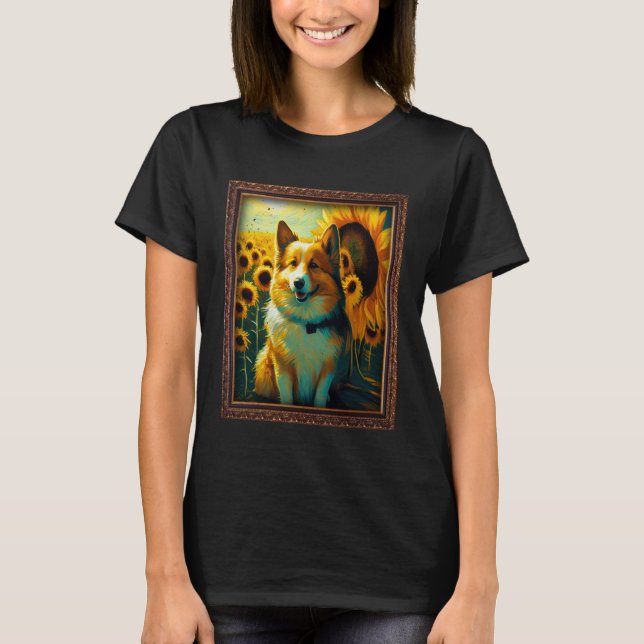 Camiseta Icelandic Sheepdog Painting Sunflower Flower Mom W (Frente)