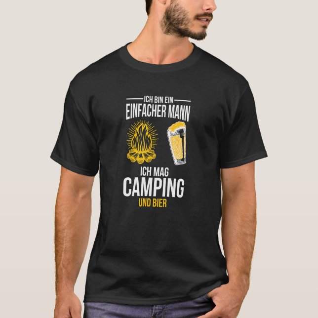 Camiseta Ich Caixa Ein Einfach Mann Ich Mag Camping Und Bie (Frente)