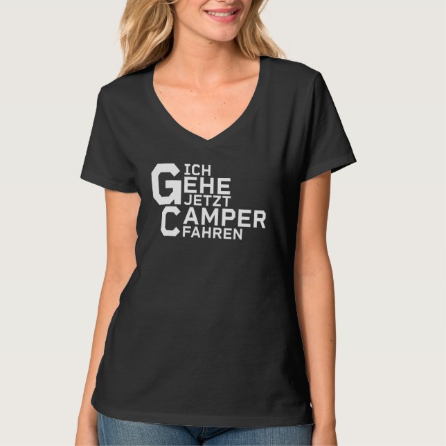 Camiseta Ich gehe jetzt camper fahren! Acampamento Motorhom (Frente)