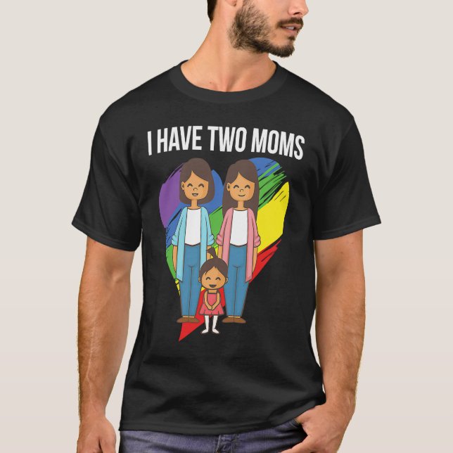 Camiseta Ich habe zwei Mütter Papas Rainbow Family LGBT Mam (Frente)