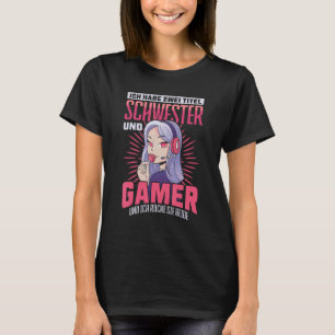 Camiseta Ich Habe Zwei Titel Schwester Und Gamer Und Ich Ro