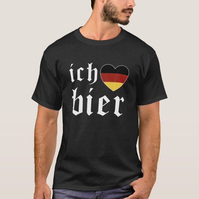 Camiseta Ich Liebe Bier German Flag Oktoberfest Costume Bee (Frente)