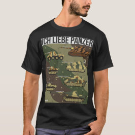 Camiseta ich liebe panzer (alemão. Eu adoro tanques)