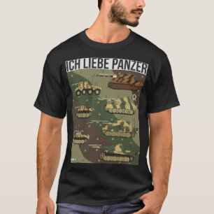 Camiseta ich liebe panzer (alemão. Eu adoro tanques)
