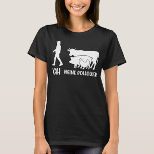 Camiseta Ich Meine Follower Tieli ebe Vacas Suínos Faue de 