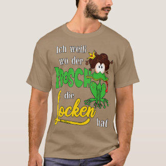 Camiseta Ich weibwo der Frosch die Locken que animal engraç