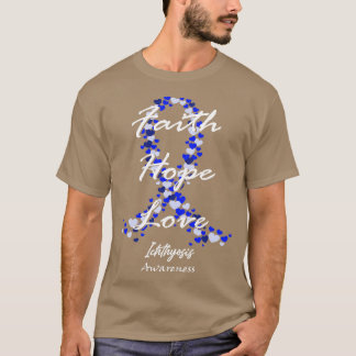 Camiseta Ichthyose Sensibilização Fé Esperança Ama Esperanç