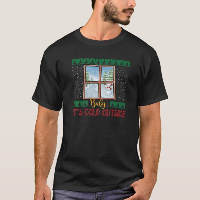 Camiseta Icicle Snowman X Mas Bebê de Natal É Frio Outs (Frente)