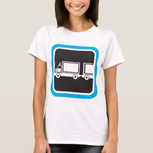 Camiseta Ícone Azul de Caminhão e Reboque