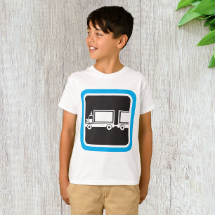 Camiseta Ícone Azul de Caminhão e Reboque