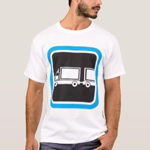 Camiseta Ícone Azul de Caminhão e Reboque