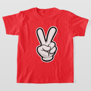Camiseta Ícone Clássico do Símbolo da Paz com a Mão