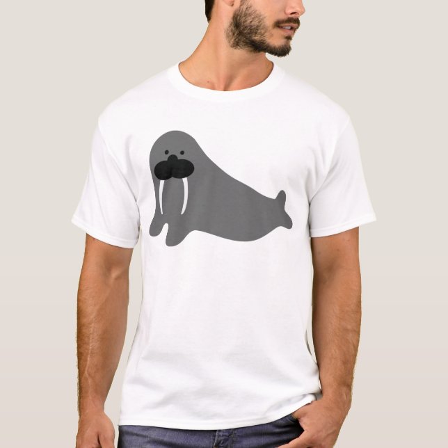 Camiseta ícone cómico da morsa (Frente)