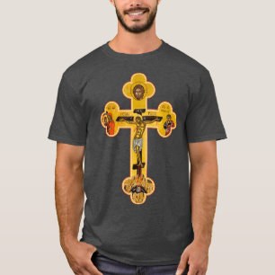 Camiseta Ícone Cruz Ortodoxo Grego de Jesus Cristo