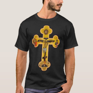 Camiseta Ícone Cruz Ortodoxo Grego de Jesus Cristo 