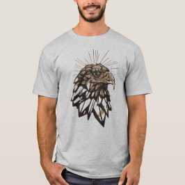 Camiseta Ícone da águia cristal: Soar na cor da cinza Estil