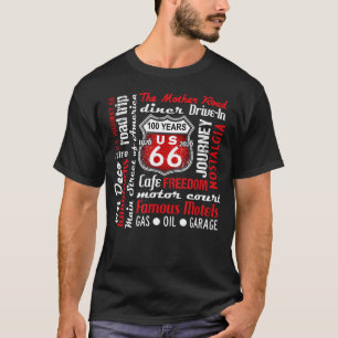 Camiseta Ícone da Rota 66 dos EUA - 100 Anos de Aniversário