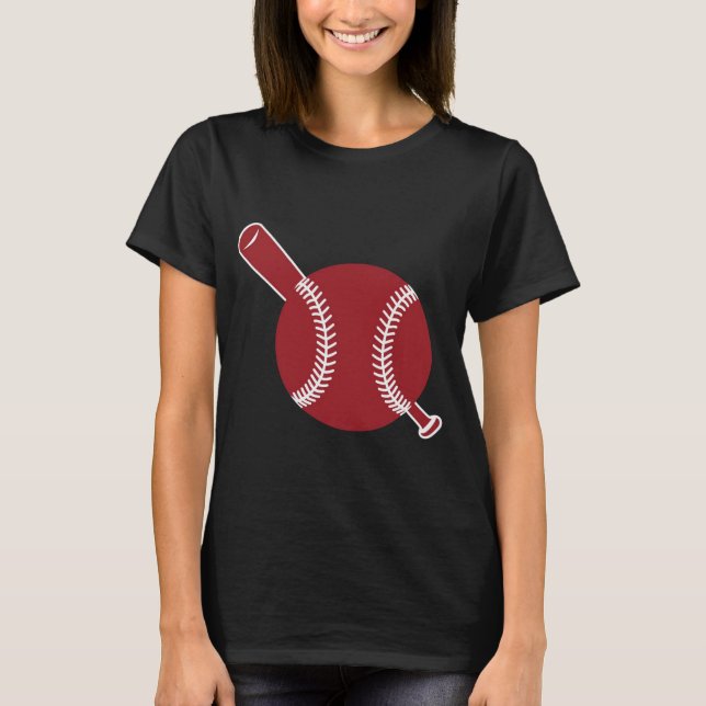 Camiseta Ícone de Beisebol e Taco (Frente)