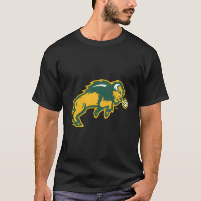 Camiseta Ícone de Bison Esquerdo do Estado de Dakota do Nor (Frente)