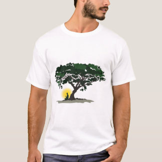 Camiseta ícone de Buda meditando silhueta elegante plana
