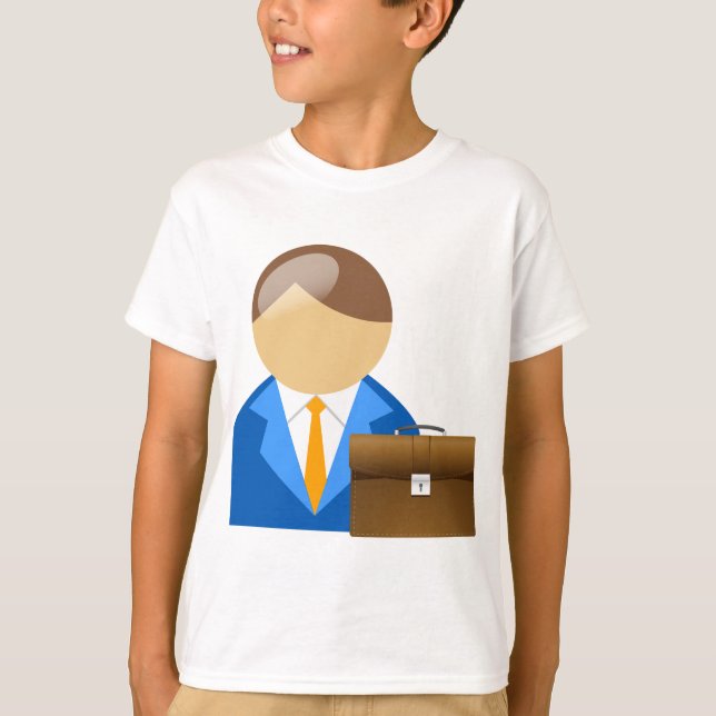 Camiseta Ícone de Empresário Profissional com Pasta (Frente)